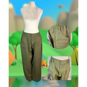 Vintage 80s 90s Boy Scouts Of America Loose Straight Leg Olive Cargo Pants 30x28